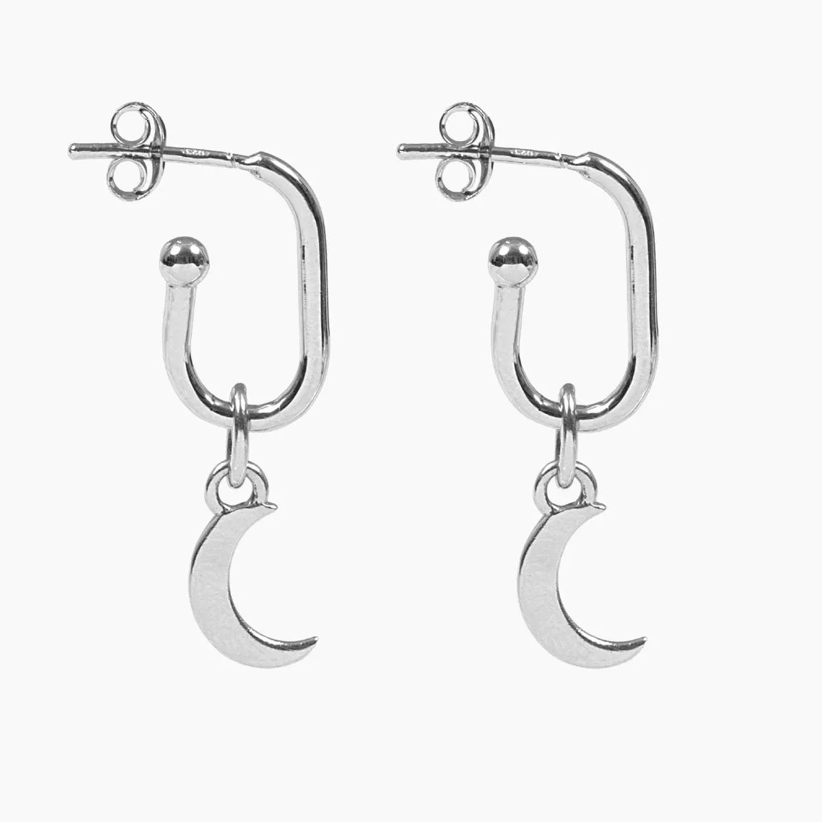 Roma Crescent Moon Earrings (Silver)