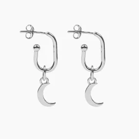 Roma Crescent Moon Earrings (Silver)