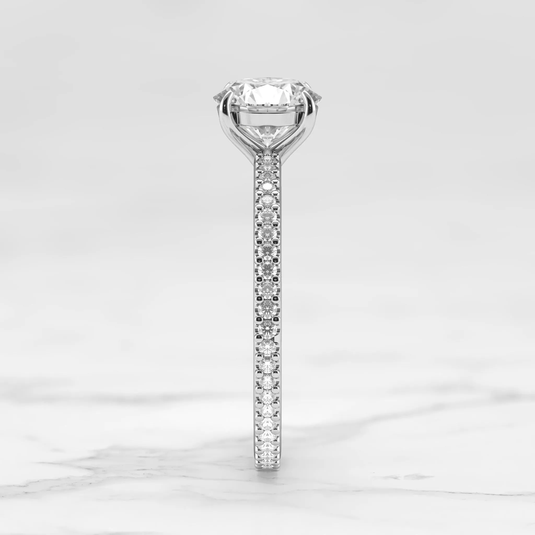 Round Full Pave Diamond Ring