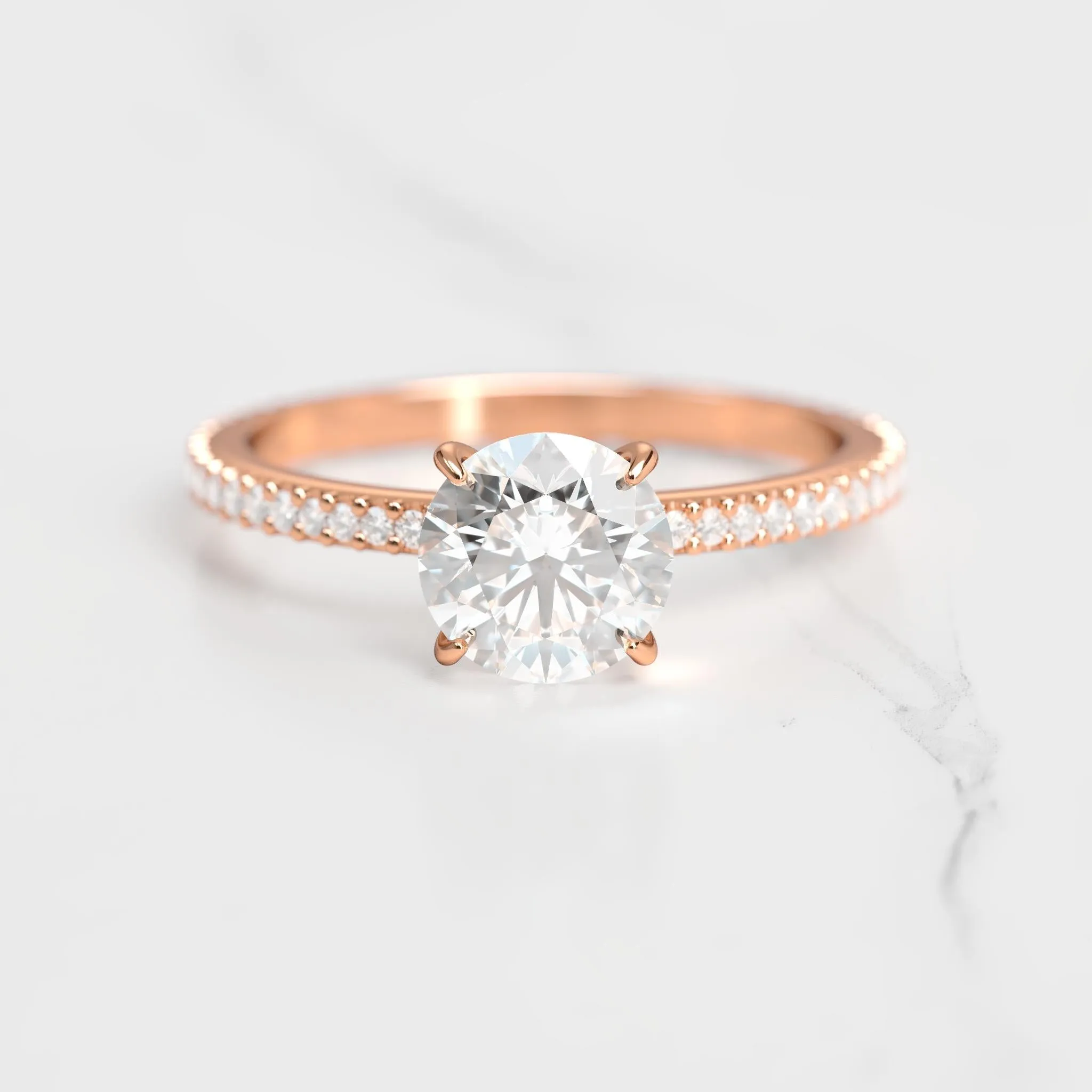 Round Full Pave Diamond Ring