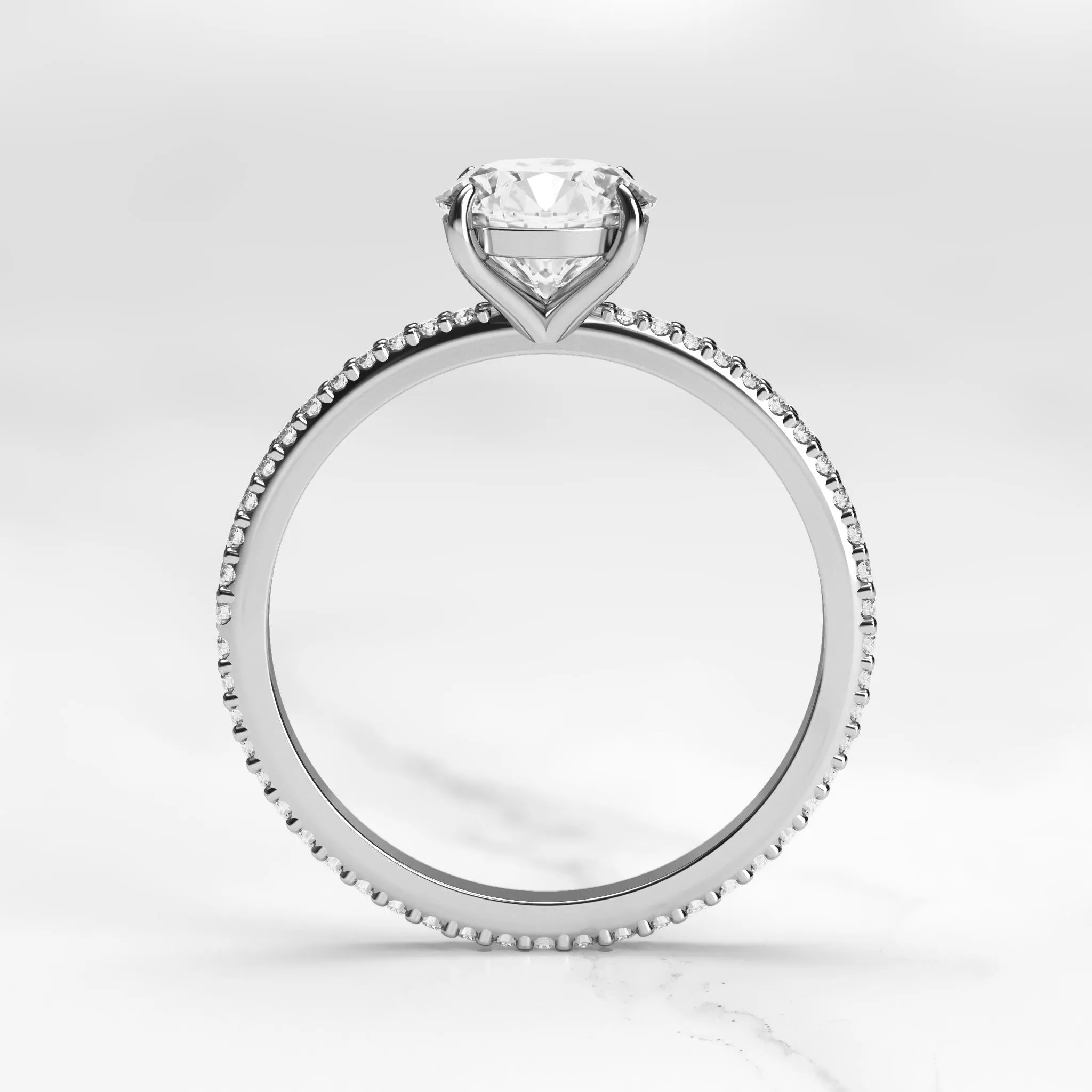 Round Full Pave Diamond Ring