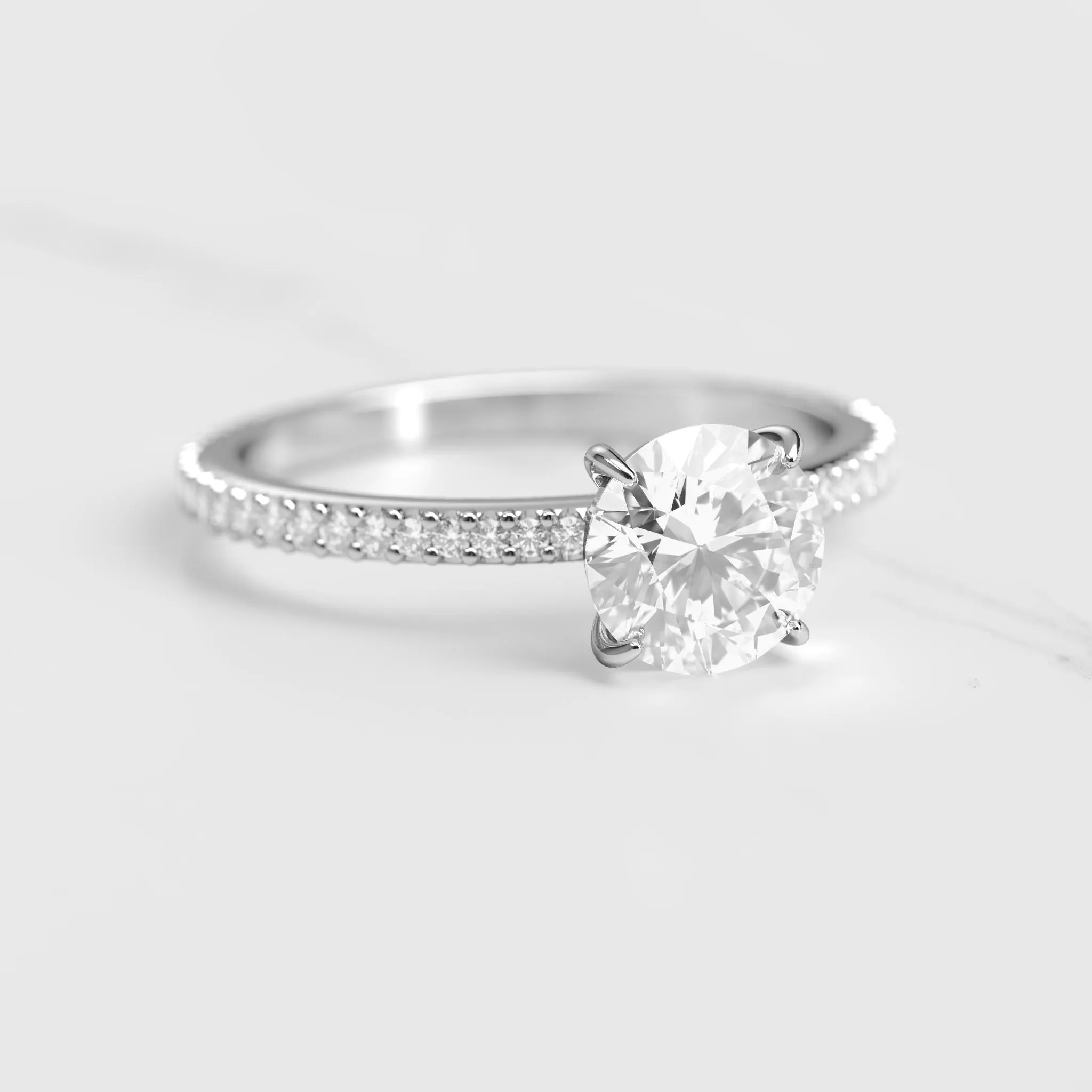 Round Full Pave Diamond Ring