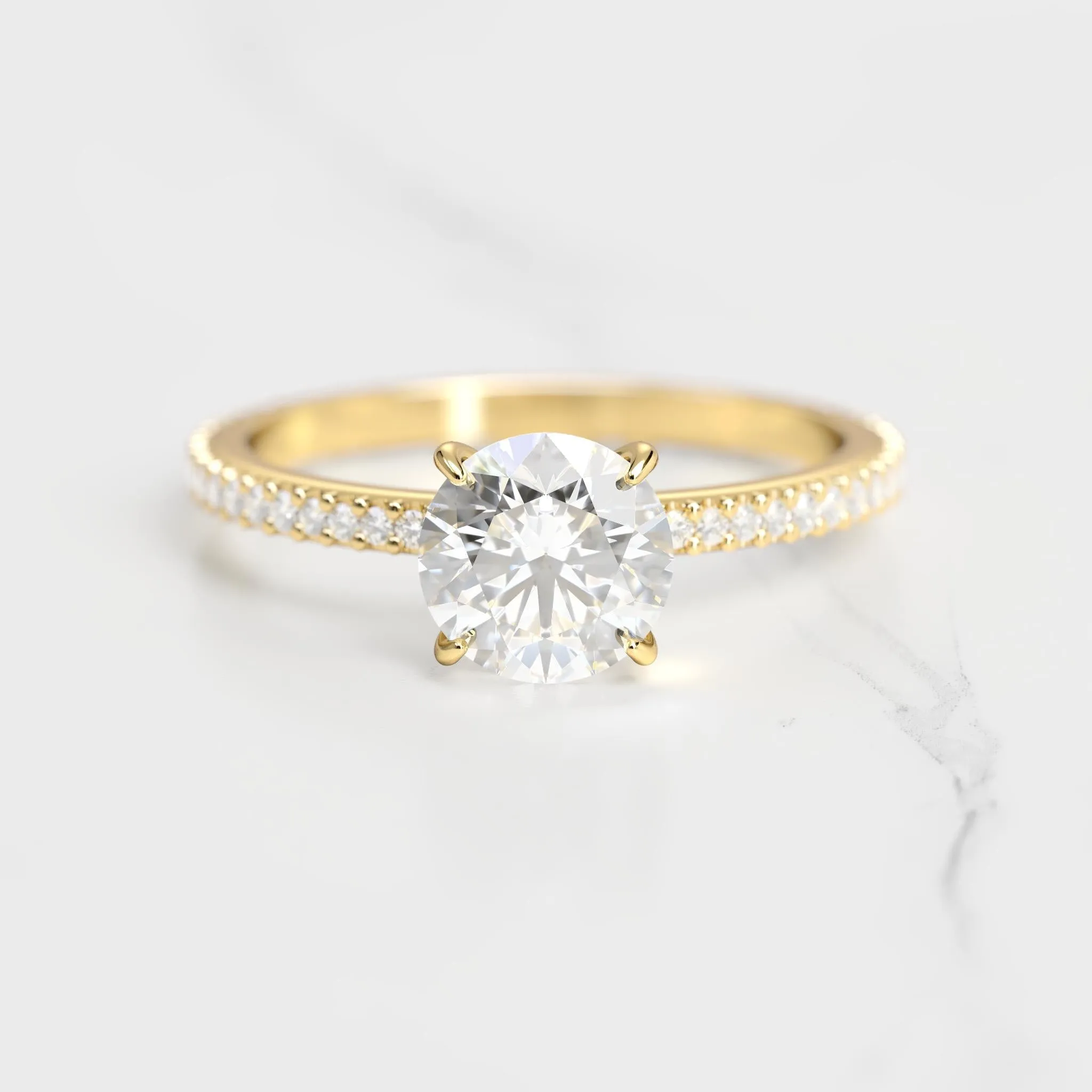 Round Full Pave Diamond Ring