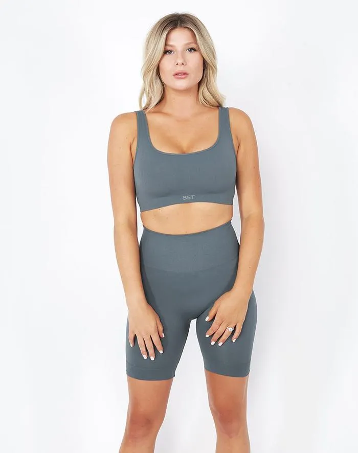 Set Active Box Cut Bra Slate