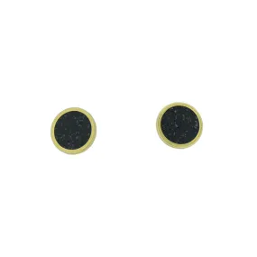 Small Stud Earrings  BRASS   CONCRETE Black