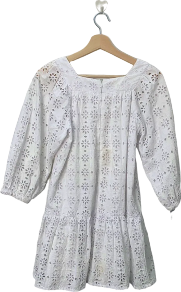 Tartine et Chocolat White Embroidered Dress UK 14