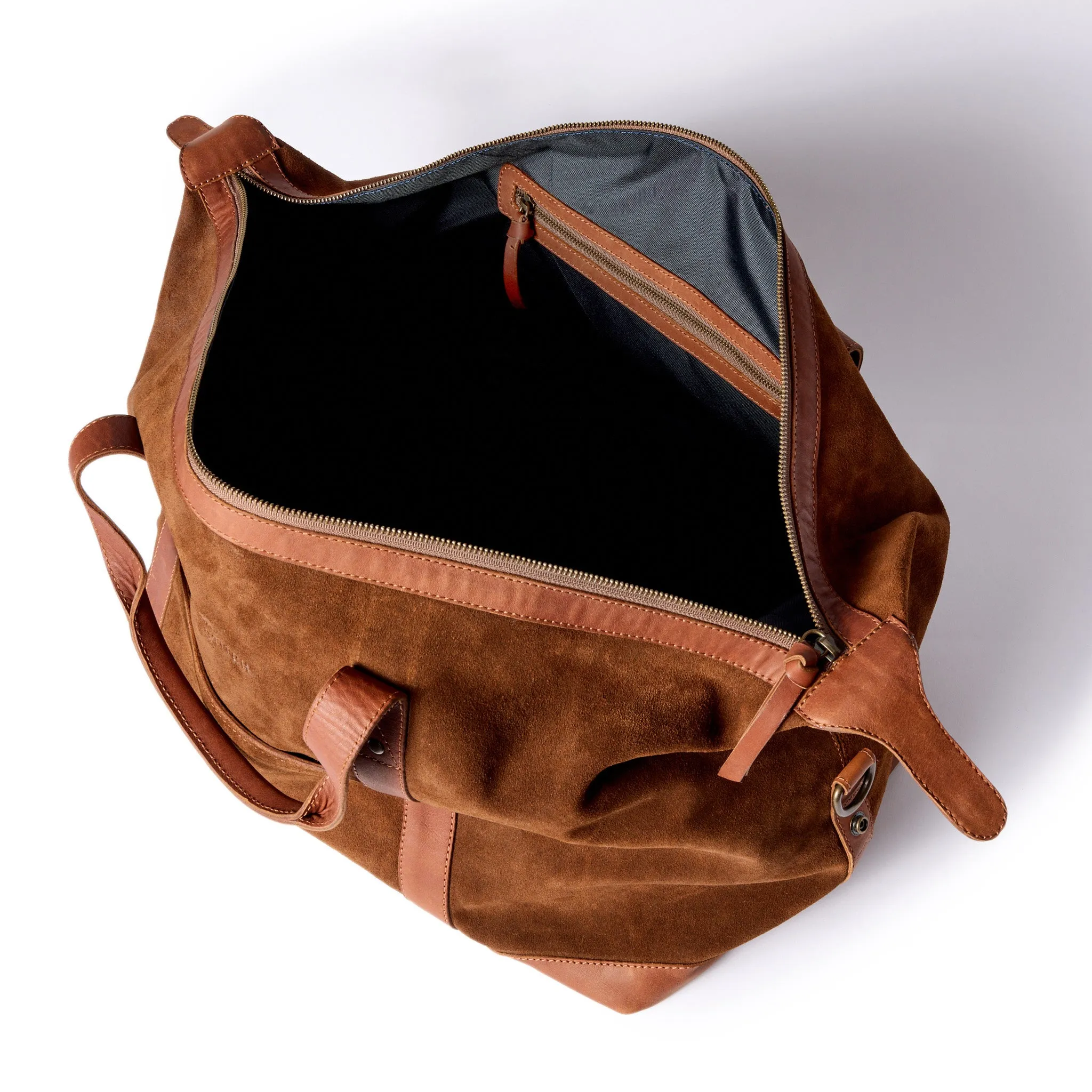 The Weekender Duffle in Chocolate Roughout